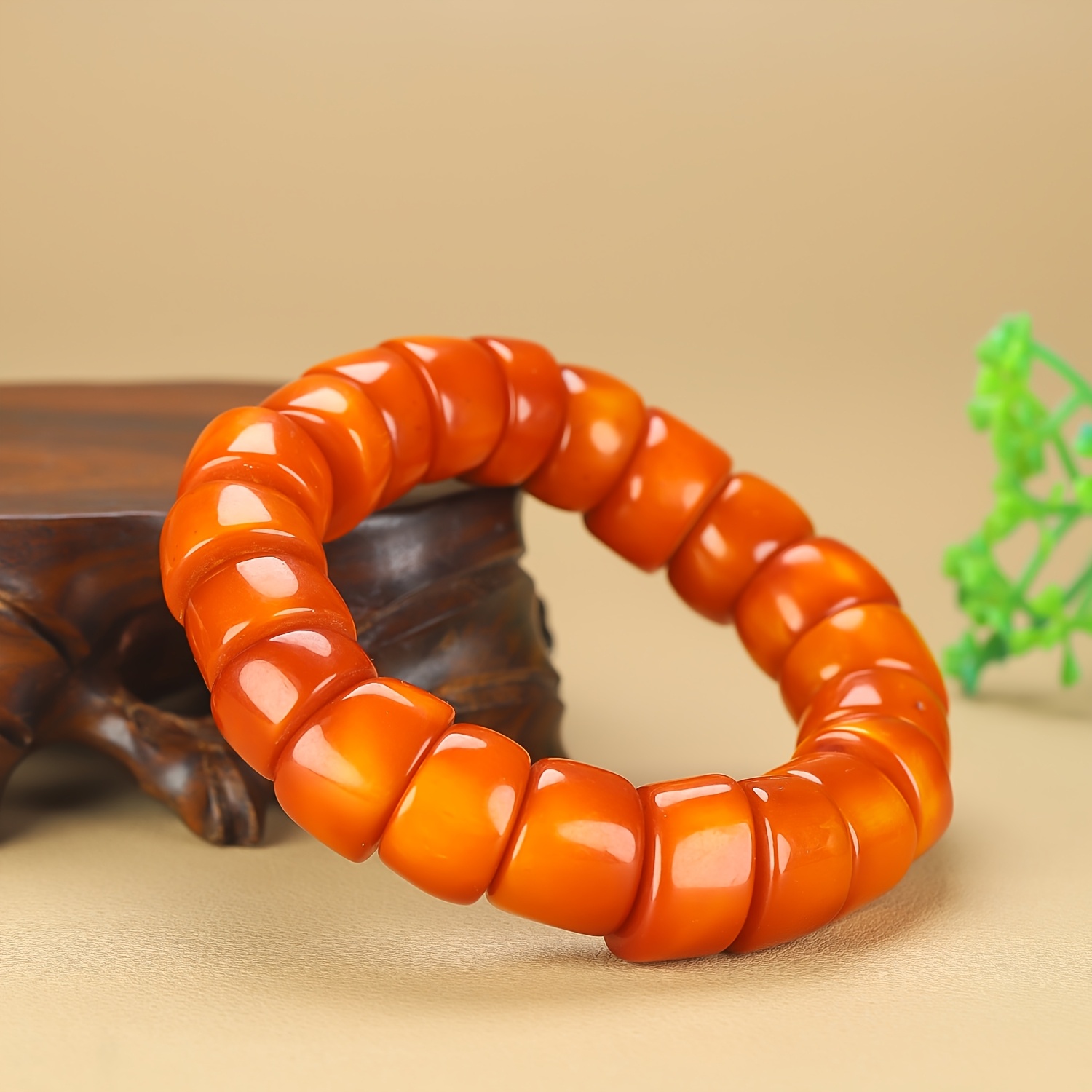 Unisex Natural Amber Bracelet, Rich Colors & Warm Texture